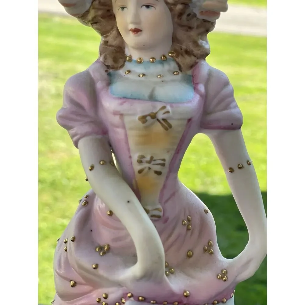 Vintage Colonial Lady Figurine Hand Painted Victorian‎ Style Women